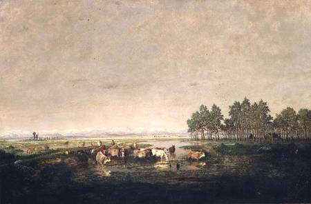 Marshland in Les Landes von Etienne-Pierre Théodore Rousseau