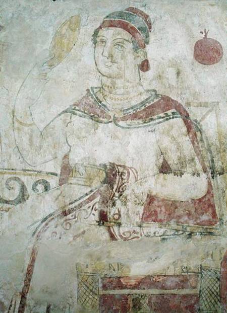 Woman at her toilet, detail from a funerary scene, Samnite Period von Etruscan