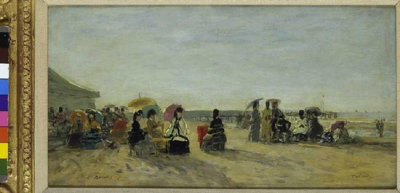 Strandszene in Trouville von Eugène Boudin