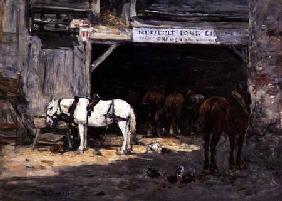 Horses for Hire in a Yard c.1885-90