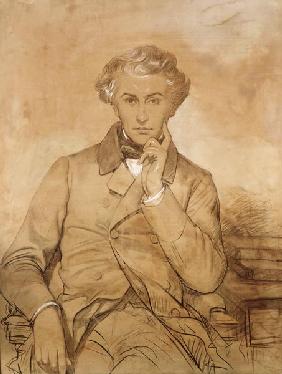 Portrait of Henri Reber (1807-80) (pencil & white chalk on paper)