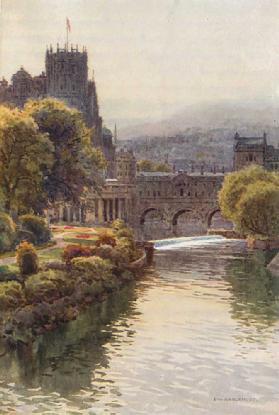 Blick von der North Parade Bridge, Bath 0