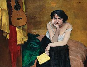 Frau mit Gitarre 1913