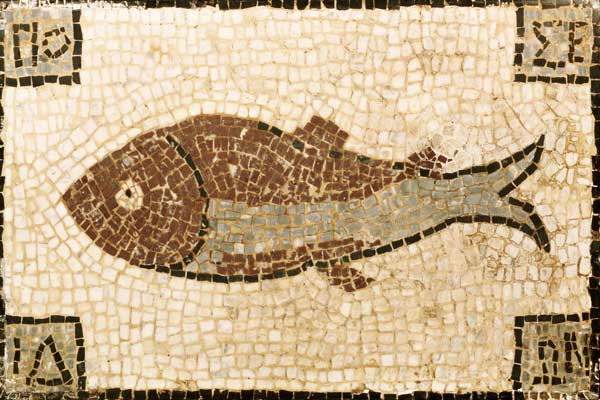 Römisches Mosaik mit Fischmotiv. - Ferdinand Hodler als Kunstdruck oder  Gemälde.