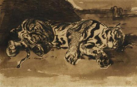 Liegender Tiger (Tigre Couché) 1858