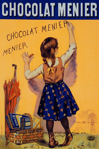 Reproduction of a poster advertising 'Menier' chocolate, 1893 (colour litho) 19th