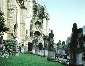 Sculptures and grotto from the 'Calvary' in the grounds of the church (photo)