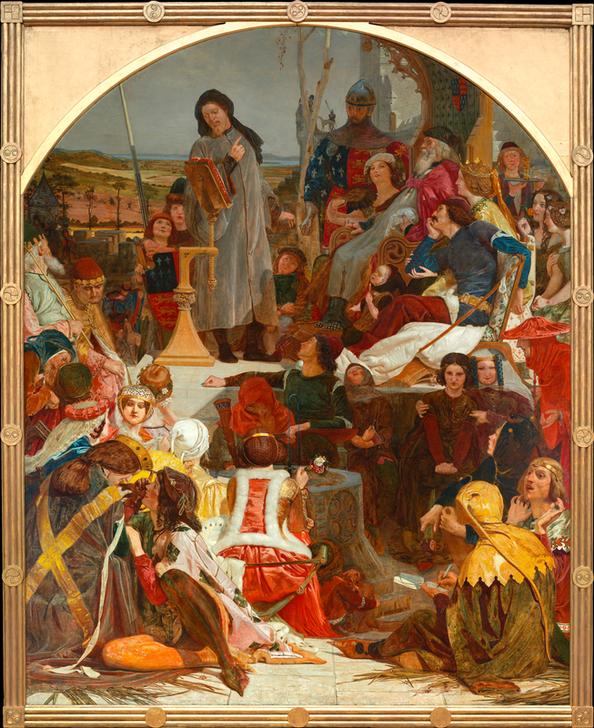 Chaucer at the court of Edward III (Chaucer liest im Palast von Sheen Eduard III. und seinem Hofstaa von Ford Madox Brown