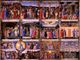Scenes from the Passion of Christ and the Last Judgement, originally drawers from a cabinet storing c.1450-53