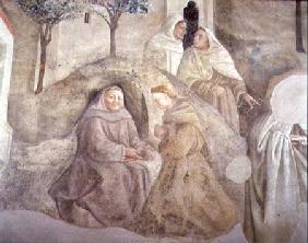The Reform of the Carmelite Rule, detail of four Carmelite friars c.1422