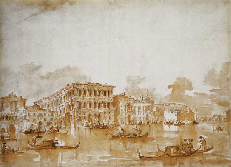 Der Canal Grande mit der Ca' Pesaro. von Francesco Guardi