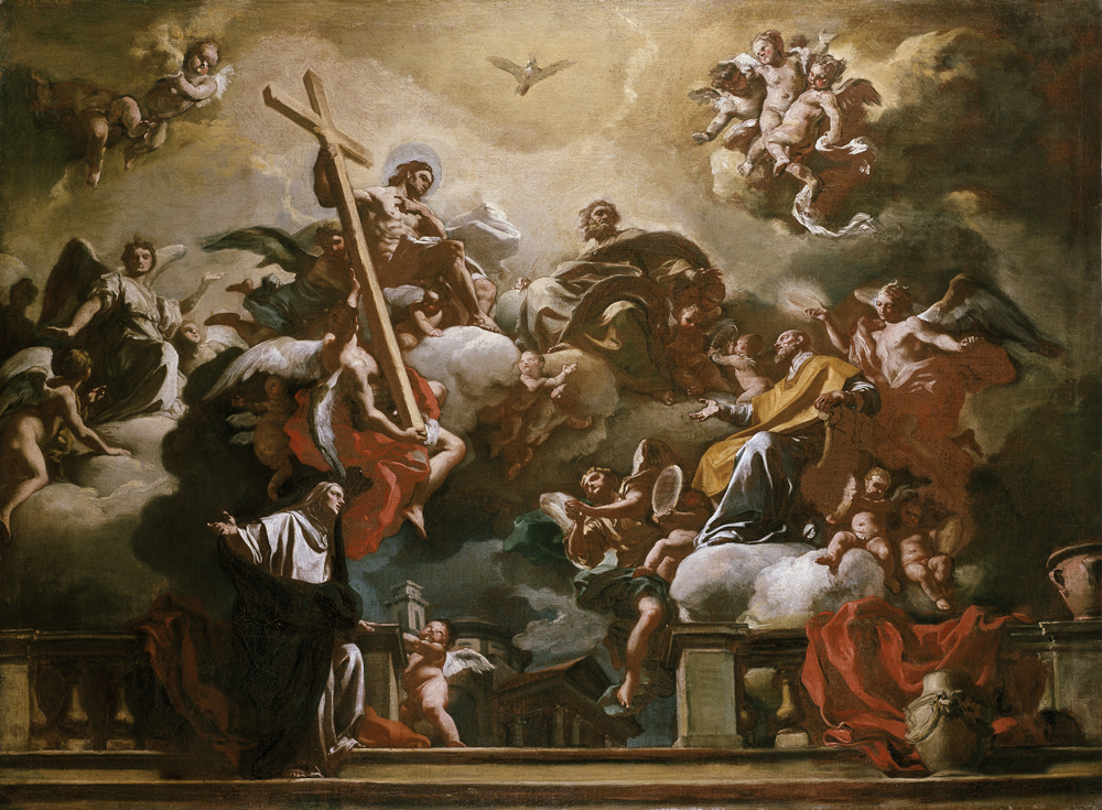 Vision of the Trinity with SS. Philip Neri and Francesca Romana von Francesco Solimena