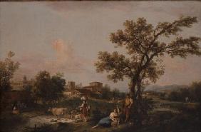 Ideale Landschaft mit Hirtenstaffage 1760