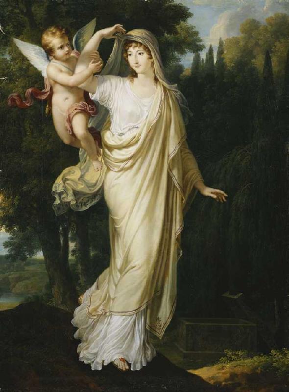 Posthumes Portrait der Marquise Fanny Grimaldi, geborene Baronin von Birkenwald, Prinzessin von Sant von Francois Xavier Fabre