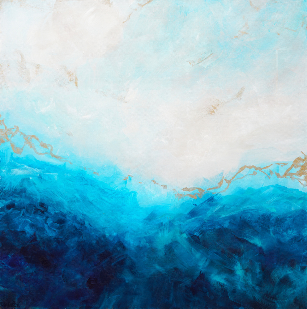 Blaues Meer,goldenes Sonnenlicht 1 von Françoise Wattré