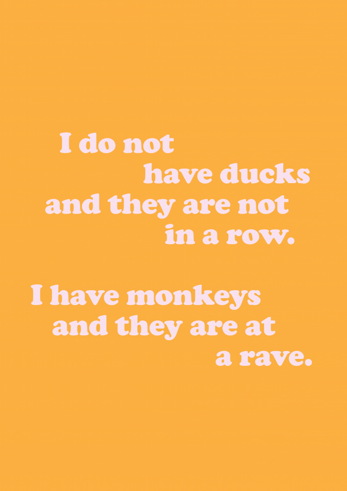 Affen bei einem Rave (Gelb) von Frankie Kerr-Dineen