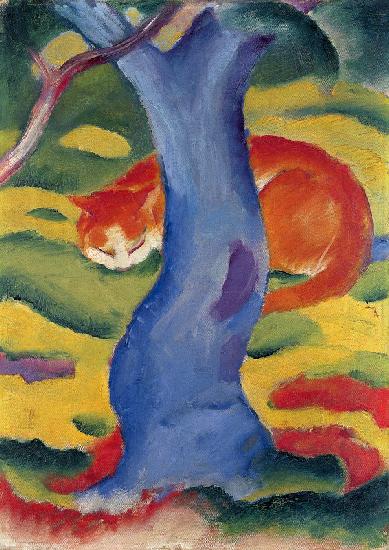 Katze hinter einem Baum. 1910/1911