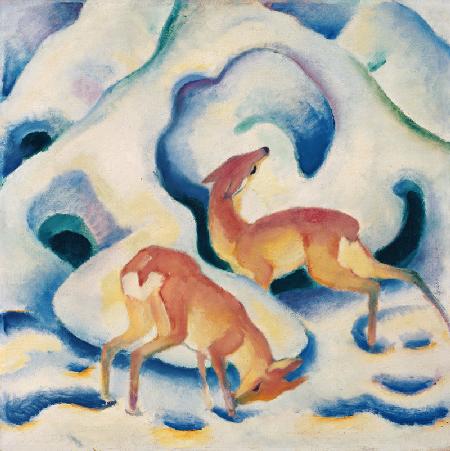 Rehe im Schnee 1911