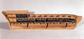 Cross-section of a model of a slave ship, late 18th century (wood) 1789