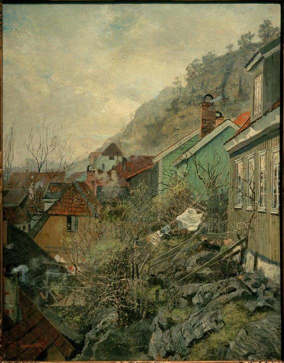 Häuser in Kragerø von Frits Thaulow