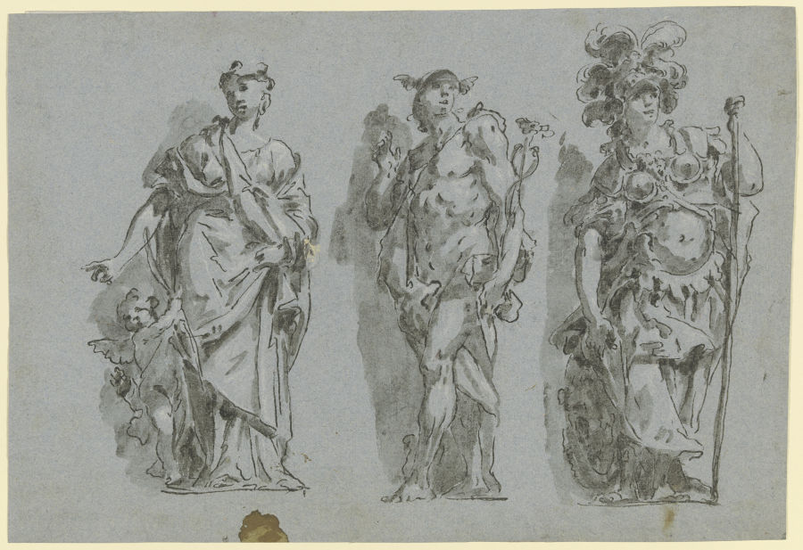 Venus, Merkur und Minerva (Scheinskulptur) von Gaspare Diziani