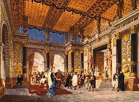 Aufführungsbild von Jules Massenets Theodora, mit Dekorationen von Angelo I.Quaglio. München um 1855