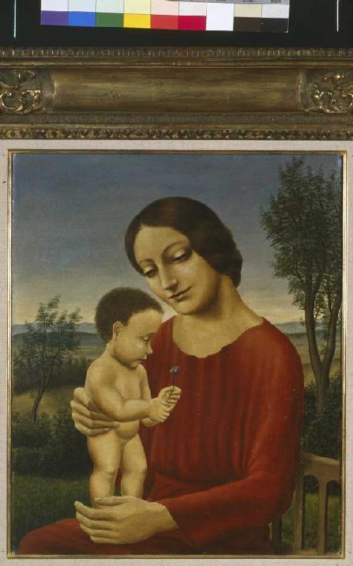 Landschaft mit Mutter und Kind. von Georg Schrimpf