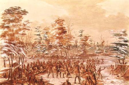 De Tonty Suing for Peace in the Iroquois Village in January 1680 von George Catlin