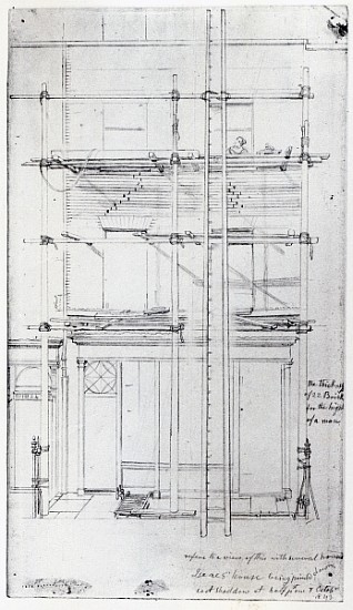 The exterior of Issac''s House being painted von George the Elder Scharf