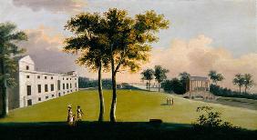 The South Front of Wilton House and the Palladian Bridge of the East, Salisbury (oil on canvas) 19th