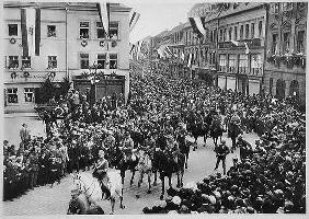 Parade of the first mounted SA divisions on Germany Day in Bayreuth, 1923, from 'Deutsche Gedenkhall 19th