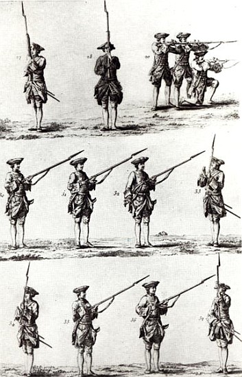 Soldiers with bayonets von German School