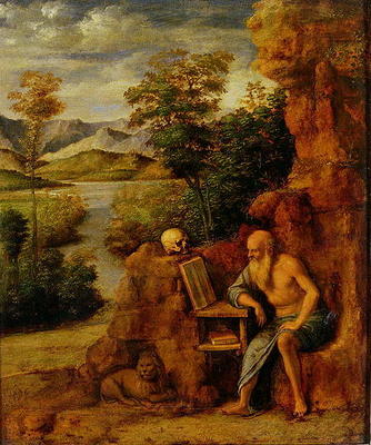 St. Jerome, c.1500 (oil on panel) von Giovanni Battista Cima da Conegliano