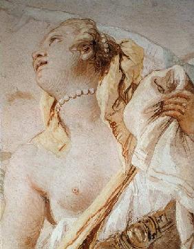 Rinaldo Abandoning Armida, detail of Armida, from 'Gerusalemme Liberata' by Torquato Tasso (1544-95) 1757