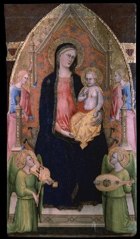 Thronende Madonna mit Kind und Engeln