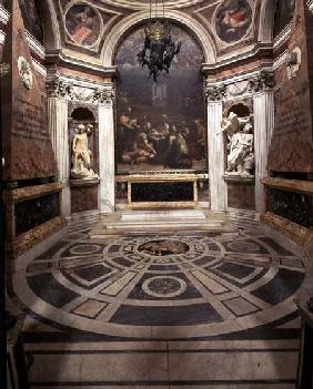 Interior view of the octagonal Chigi Chapel begun by R