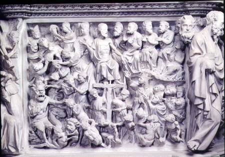 The Last Judgement: detail of reliefs from the top of the hexagonal pulpit designed von Giovanni Pisano
