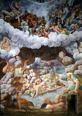 Detail of the destruction of the giants by Jupiter's thunderbolts, Sala dei Giganti, 1536 (fresco) 1876