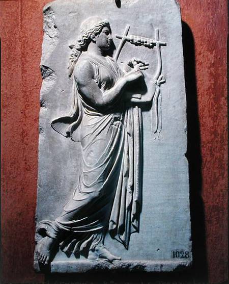 Relief depicting Terpsichore, the muse of dancing and song von Greek
