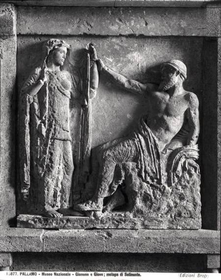 Juno and Jupiter, metope from the Temple of Selinunte, Sicily von Greek School