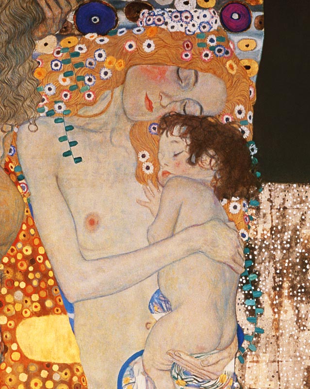 Die drei Lebensalter Detail - Gustav Klimt als Kunstdruck oder Gemälde.