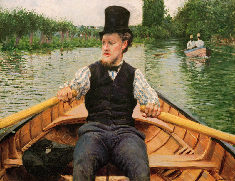 Ruderer mit Zylinder von Gustave Caillebotte