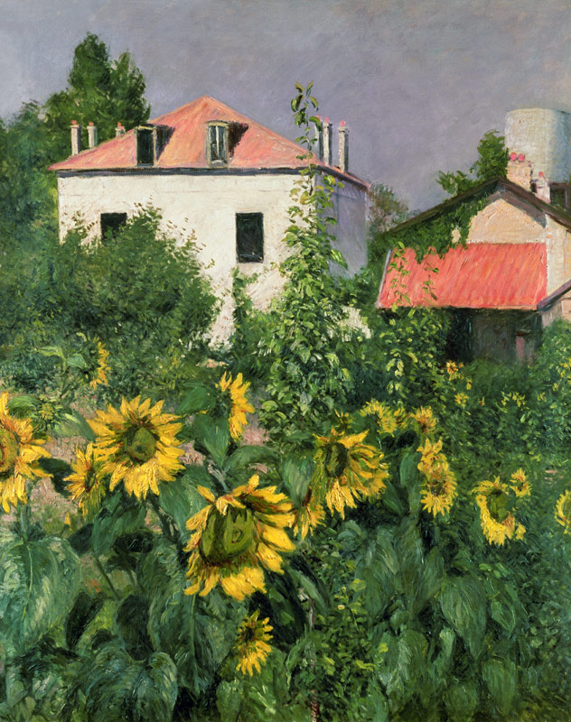 Sunflowers in the Garden at Petit Gennevilliers von Gustave Caillebotte