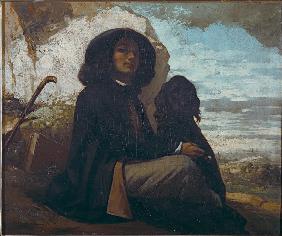 Courbet au chien noir 1842