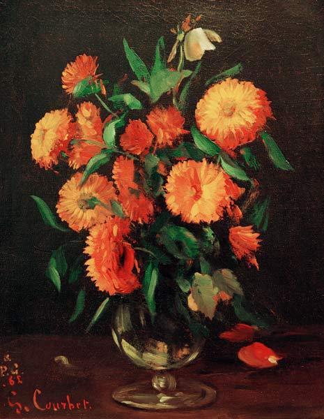 Vase mit Ringelblumen