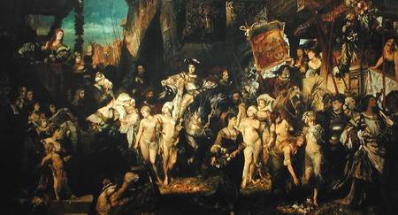 The Entrance of Emperor Charles V (1500-58) into Antwerp in 1520, 1878 von Hans Makart