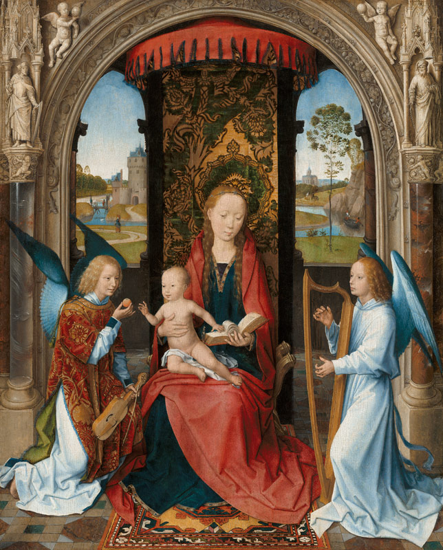 Madonna and Child with two Angels von Hans Memling