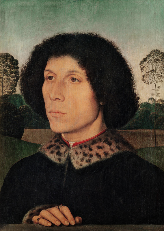 Portrait of a man against a landscape von Hans Memling