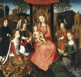 Memling-Kopie, Maria mit Kind, Katharina