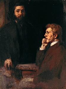 Doppelbildnis Adolf Hildebrand und Charles Grant. 1870